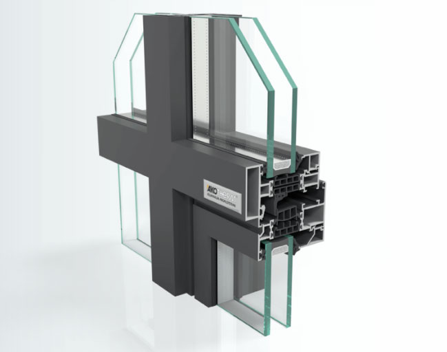 AKOTHERM Lochfenster: AT 575 75/85 mm Fensterfassade